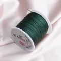 Dunkelgrüner 73# Jadefaden geflochten, 0,6 mm unelastische Schnur für Schmuck - Dark Green 04