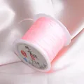 Professional 0.6mm pink jade thread for DIY jewelry making and braiding on white spool - Lotus Root Pink 45