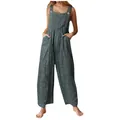Stylish women's bohemian floral print jumpsuit with button straps and wide-leg design - S / Top And Bottom / Blue Floral