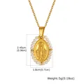 Vintage goldene Edelstahl Jungfrau Maria Anhänger Halskette mit feinem Perlenrand - Pn-2158g01 Ohne Kette