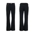 Schwarze Schlagjeans für Herren mit schmaler Passform und modischem Distressed-Look - 63620 / 28