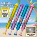 Set of four colorful pump-action firework water guns for kids summer beach and pool play - 42cm Firework Water Gun