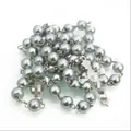 Elegant grey 8mm faux pearl rosary necklace with silver cross pendant for baptism gift - 8mm Bead / Gray
