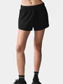 High-waisted black athletic yoga shorts with elastic waistband for casual fitness wear - Black Shorts / S