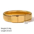 Elegantes goldenes elastisches Schlangen-Tubogas-Armband, Gewicht 57,44g, Länge 19,5cm - Goldener Tubogas-Stil (SZ05G) / Gold