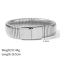 Silbernes elastisches Schlangenarmband mit Maßen für Breite und Gewicht - Silberner Tubogas-Stil (SZ05S) / Silber
