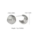 Textured silver geometric dome earrings showing 1.8cm size and 11g weight information - 18K Gold / Silver