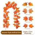 Artificial autumn maple leaf garland detail with 175cm length and weight specifications - Maple Vine - 272-1