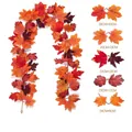 Artificial autumn maple leaf vine garland for Halloween home decor, length 175cm - Maple Vine - 273-1