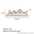 Rose gold stainless steel mountain pendant charm featuring a small real mustard seed - Mountain Style (HP0294R01) / Rose Gold