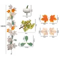 Artificial autumn maple leaf garland with white pumpkins 100cm length for fall decor - Maple Vines - 169