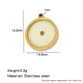Gold stainless steel mustard seed pendant necklace with size and weight details - Round Ring Style (HP0294G05)
