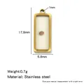 Gold stainless steel mustard seed pendant necklace variant with dimensions. - Rectangle Style (HP0294G06)