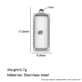 Minimalist stainless steel mustard seed pendant with size dimensions and weight specifications - Rectangle Style (HP0294S06)