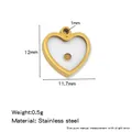 Golden stainless steel heart pendant with mustard seed inside and detailed measurements - Heart Style (HP0294G07)