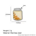Stainless steel mustard seed jar pendant with dimensions 20.6x14.5mm and 1.1g weight - Small Bottle Style (HP0294S08)