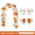 Artificial maple leaf garland 175cm for autumn harvest festival and Halloween decor. - Maple Vines - 171