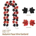 Autumn artificial maple leaf garland in red and black for Halloween home decoration - Maple Vines - 214