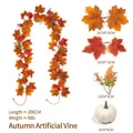 200cm artificial autumn maple leaf garland with white pumpkins for seasonal home decoration - Maple Vines - 239-3