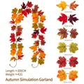 Decorative 200cm autumn artificial maple leaf garland for seasonal harvest festival home decor - Maple Vines - 222