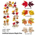 6.5ft Autumn artificial maple leaf garland for Thanksgiving and Halloween home decor - Maple Vines - 226