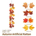 Vibrant autumn artificial maple leaf garland, 100cm long for home wall decoration - Maple Vine - 252-4