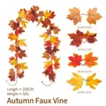 Autumn artificial maple leaf garland for home decoration, 200cm length, multi-color - Maple Vine - 252-2