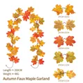 Artificial autumn maple leaf garland 200cm length for harvest festival decor - Maple Vine - 254-3