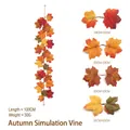 Artificial autumn maple leaf garland, 100cm length for Thanksgiving and home decor - Maple Vines - 251-4