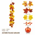 Artificial autumn maple leaf vine 100cm with pumpkin and berry details - Maple Vine - 237-2
