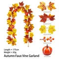 Artificial maple leaf garland with decorative pumpkins and berries - Maple Vine - 237-1