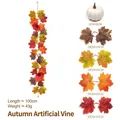 Autumn artificial maple leaf garland with pumpkins for Halloween and Harvest decor - Maple Vines - 247-3