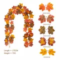 175cm artificial autumn maple leaf garland with multi-size leaves for harvest decor - Maple Vine - 253-1