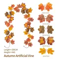 Artificial autumn maple leaf garland for home decoration, 200cm long with various leaf sizes. - Maple Vines - 253-3