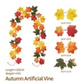Realistic 200cm autumn maple leaf garland for harvest festival and home decoration - Maple Vine - 255 - 3