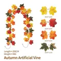Autumn artificial maple leaf garland, 200cm length for Thanksgiving home decoration. - Maple Vine - 255 - 2