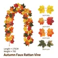 Artificial autumn maple leaf vine garland, 175cm length, perfect for festive home decoration - Maple Vine - 255-1