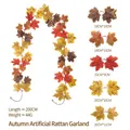 Vibrant autumn artificial maple leaf garland for Thanksgiving home decoration, 200cm - Maple Vines - 256-3