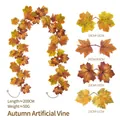Artificial autumn maple leaf garland 200cm length for harvest festival and home decor - Maple Vines - 260-2