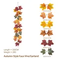 High-quality autumn artificial maple leaf vine garland, 100cm length for home decoration - Maple Vine - 257-4