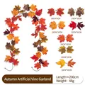 Artificial autumn maple leaf garland 200cm length for harvest festival home decoration - Maple Vines - 271-3