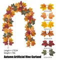 Artificial autumn maple leaf vine garland 175cm for fall festive home decoration - Maple Vine - 257-1
