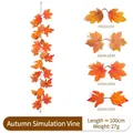 100cm artificial maple leaf garland for autumn festival and Halloween decoration. - Maple Vine - 272-4