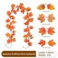 Autumn artificial maple leaf vine 200cm length with detailed leaf dimensions for decoration - Maple Vine - 272-2