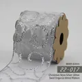 Nastro natalizio argento glitterato da 63mm con bordo animato per decorazioni - 63MM / Argento