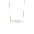 Elegante 925 sterling zilveren ketting met een barokke parel staaf hanger - Ketting (D1640) / 925 zilver / Goud