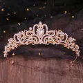 Detailed macro shot of a golden bridal tiara with sparkling rhinestones - Classic 99 Crystal Princess (05) / Gold