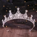 Detailed macro view of silver bridal tiara with sparkling oval rhinestones - Oval Crystal Princess (03) / Silver