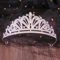 Exquisite silver bridal tiara with sparkling rhinestones for weddings and birthday parties - Radiant Fan Style (09) / Silver