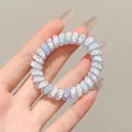 Chouchou spirale élégant à motif bleu et blanc avec haute élasticité pour femmes - Style 2-Trèfle / 外直径 5.5cm / Floral Bleu et Blanc